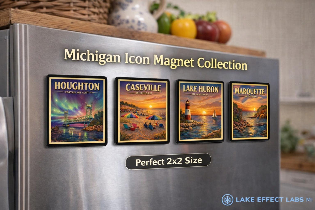 Custom Michigan Magnets | Choose Any 3 Locations | 2x2 Souvenir Set