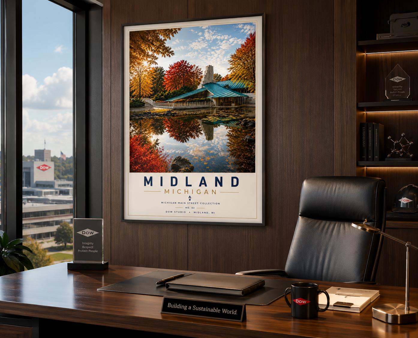 Midland Michigan Print | Dow Gardens Whiting Forest Travel Poster (Digital Download)