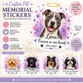 Custom Pet Memorial Sticker | Watercolor Pet Portrait Decal (Die Cut)