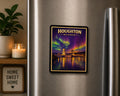 Houghton Michigan Magnet | Northern Lights Lift Bridge Souvenir (2x2 Inch)