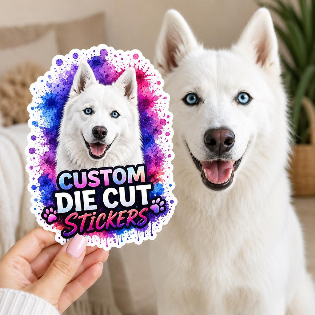 Custom Pet Portrait Die Cut Sticker | Vinyl Pet Decal