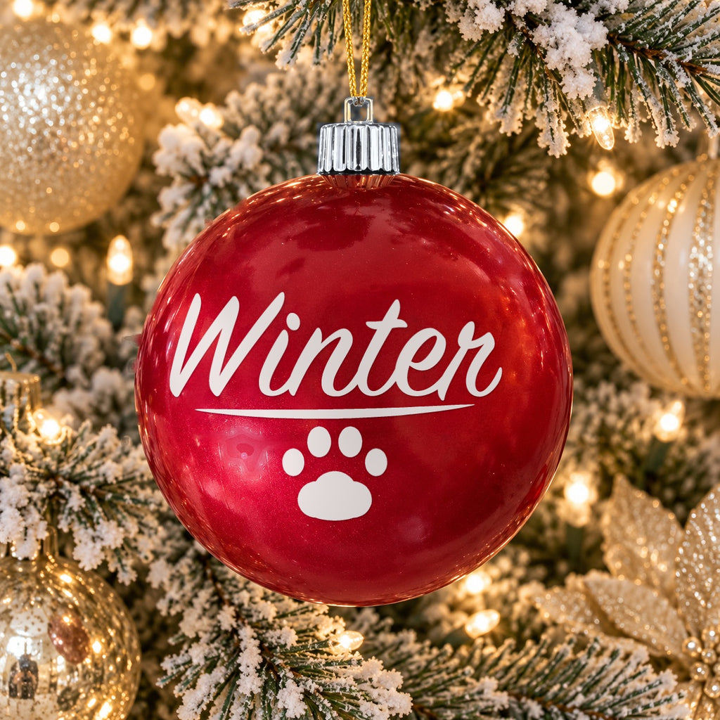 Personalized Pet Name Ornament | Dog Paw Print | The Mary Christmas Collection