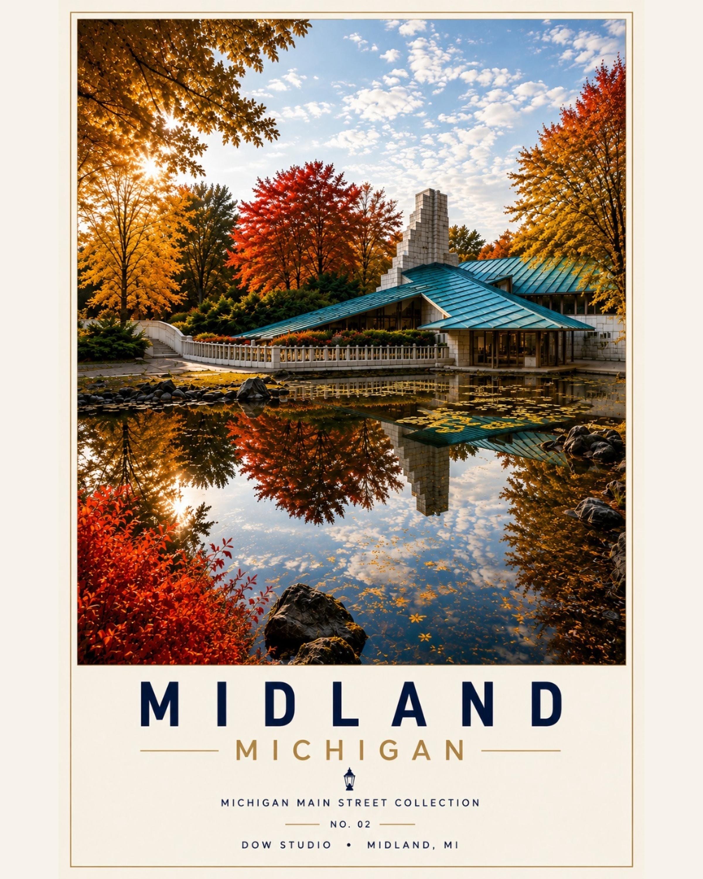 Midland Michigan Print | Dow Gardens Whiting Forest Travel Poster (Digital Download)