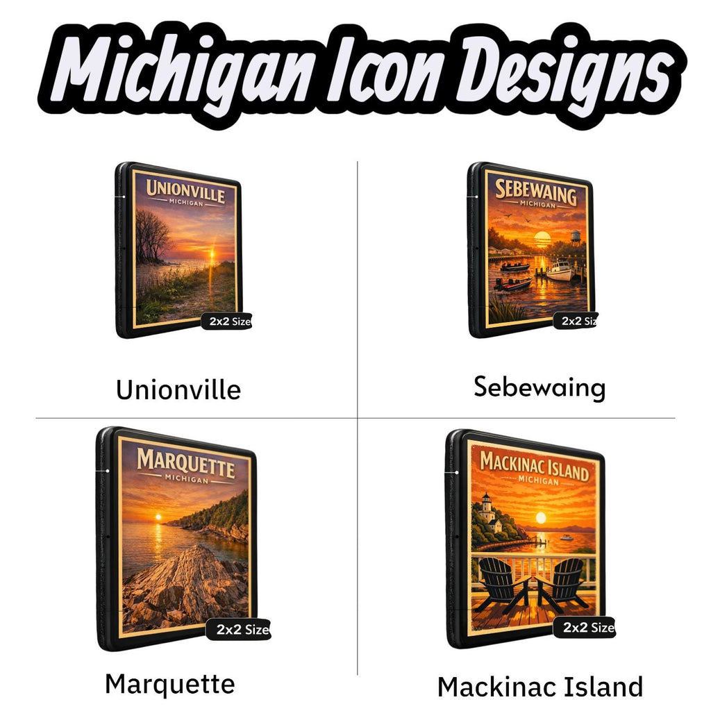 Mackinac Island Michigan Magnet | Vintage Sunset Travel Souvenir (2x2 Inch)
