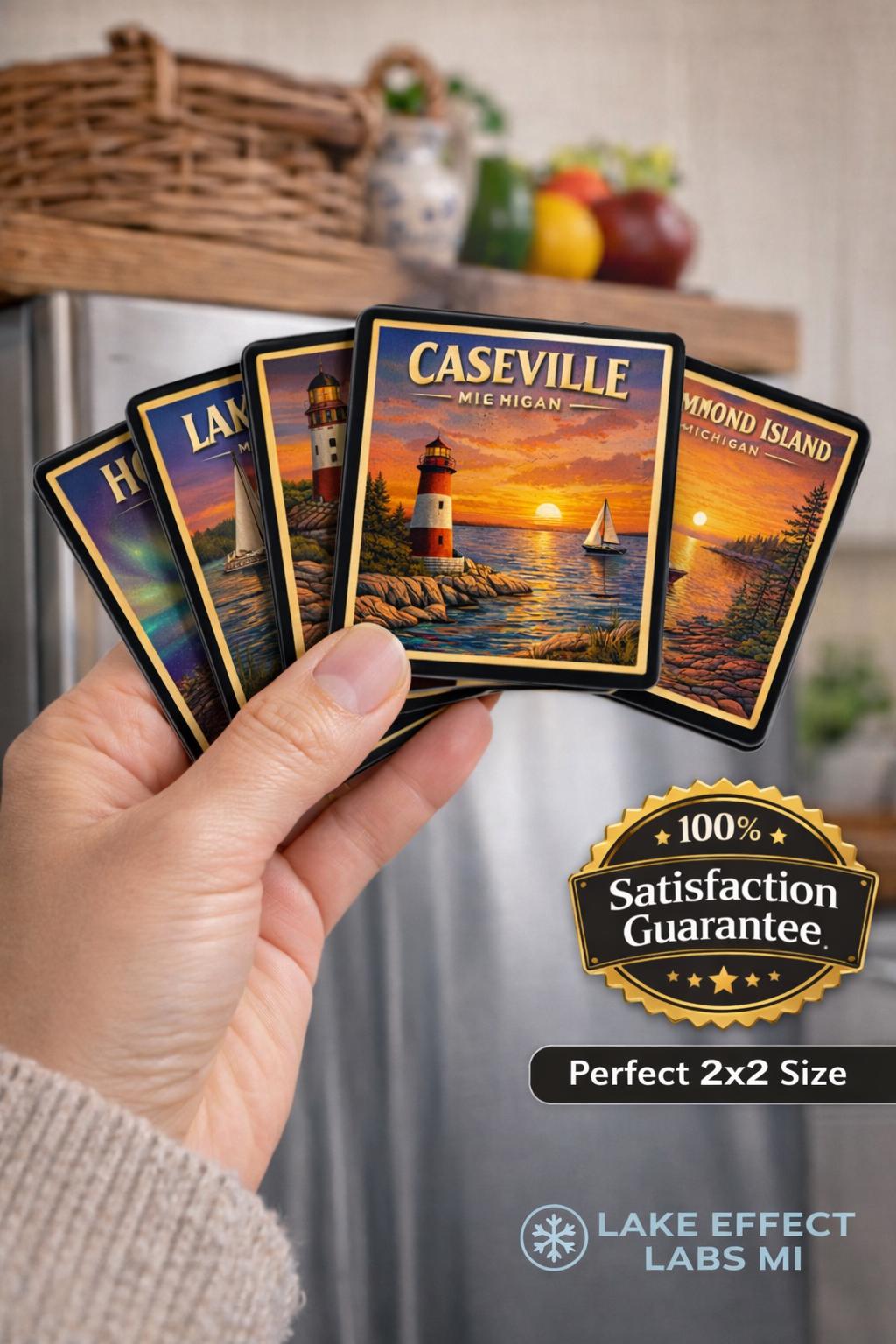 Custom Michigan Magnets | Choose Any 3 Locations | 2x2 Souvenir Set