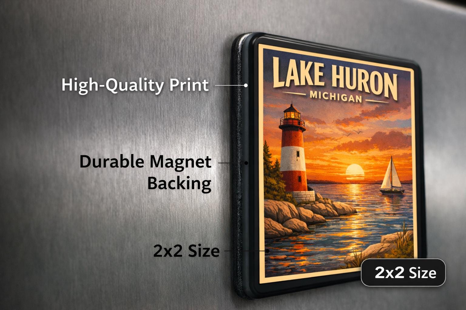 Custom Michigan Magnets | Choose Any 3 Locations | 2x2 Souvenir Set