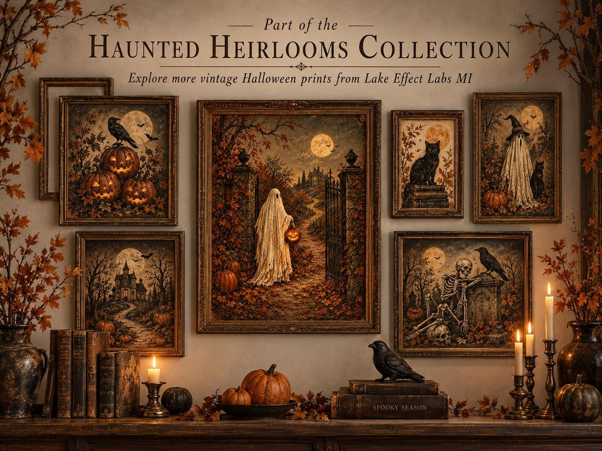 The Lantern Keeper | Vintage Ghost Halloween Wall Art | Haunted Heirlooms No. 01 (Digital Download)