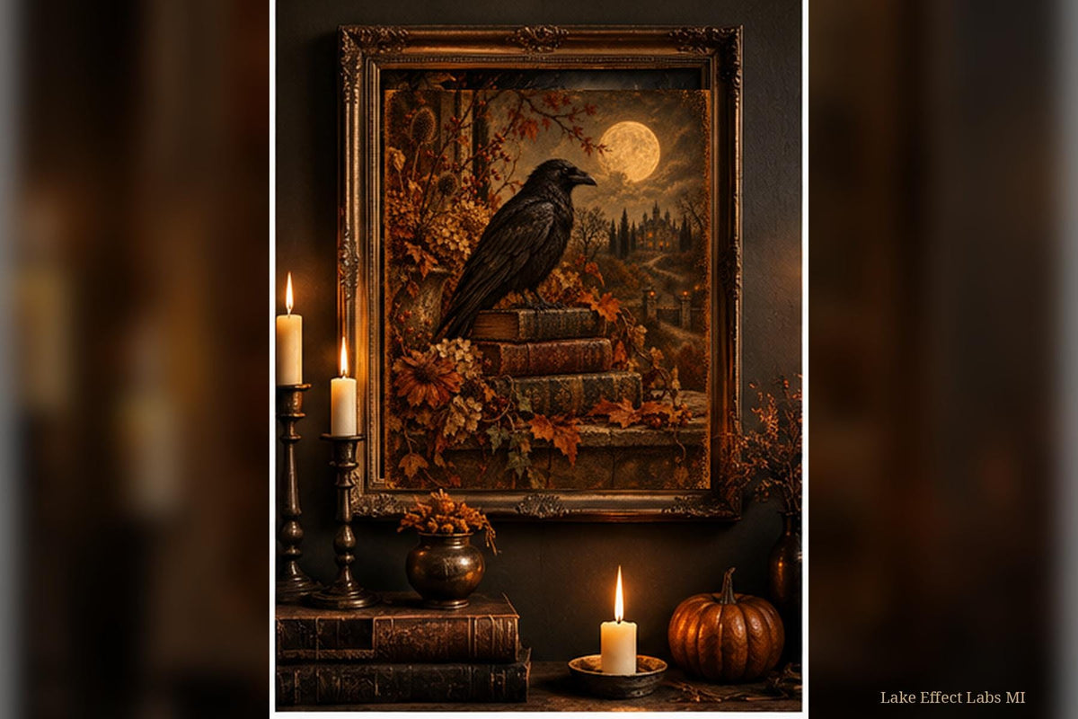 Harvest Raven vintage Halloween print