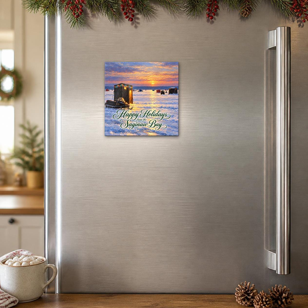 Happy Holidays from the Saginaw Bay ice fishing magnet