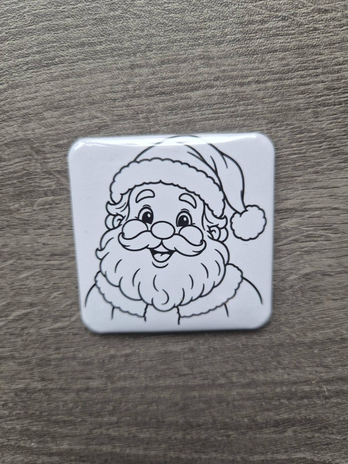 Color Your Own Santa magnet, real photo
