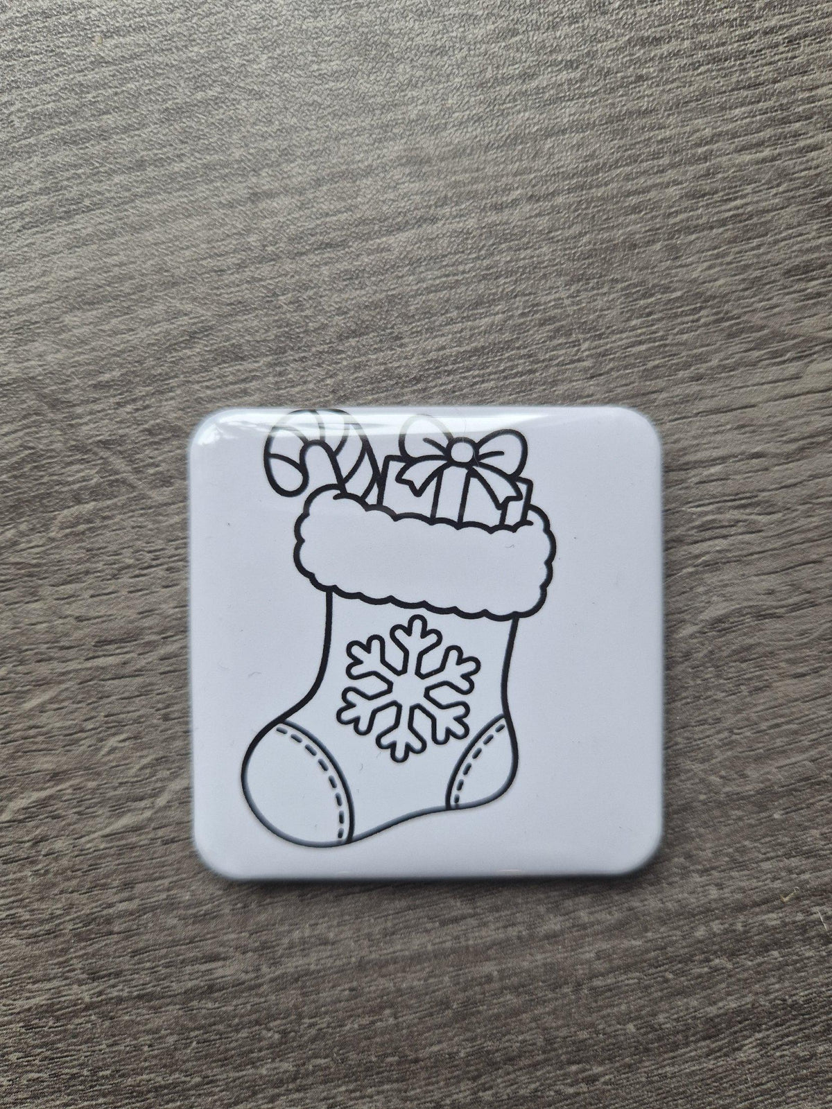 Color Your Own stocking magnet, real photo